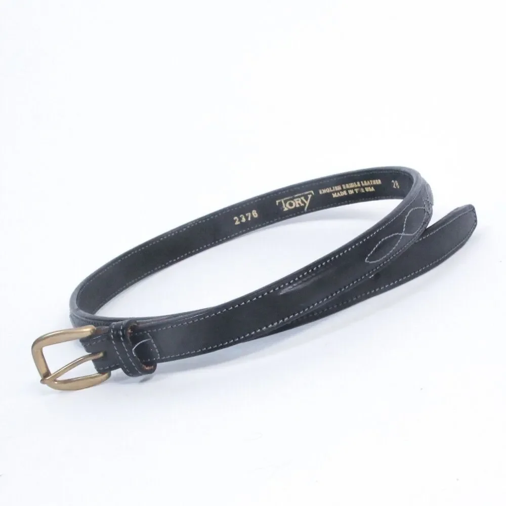 Tory English Bridle Leather Raised Fancy Stitch Black Belt Riding Show Belt 36